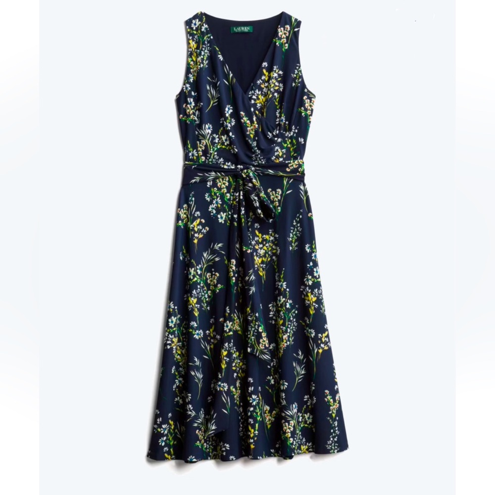 Lauren Ralph Lauren | Carana Faux Wrap Midi Dress | Size 2